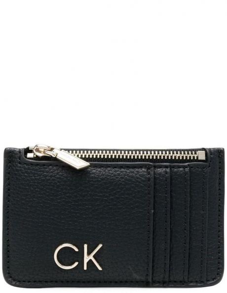 CALVIN KLEIN sieviešu melns maks RE-LOCARDHOLDER W/ZIP PBL 