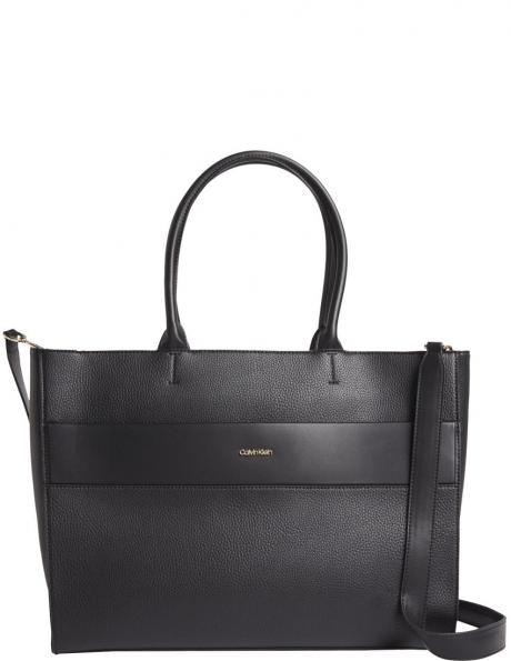 CALVIN KLEIN sieviešu melna soma pār plecu Daily dressed shopper bag 