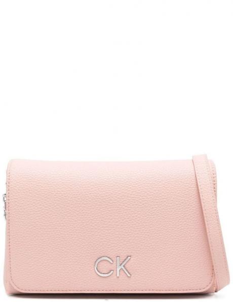 CALVIN KLEIN sieviešu rozā soma pār plecu Re-lock shoulder bag flap 