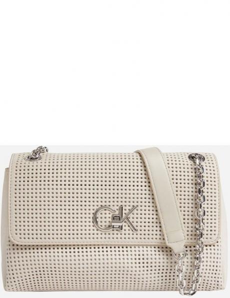 CALVIN KLEIN sieviešu pelēka soma pār plecu Re-lock crossbody 