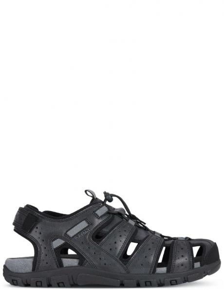 GEOX vīriešu melnas sandales SANDALS STRADA 