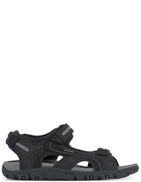 GEOX vīriešu melnas sandales SANDALS STRADA 