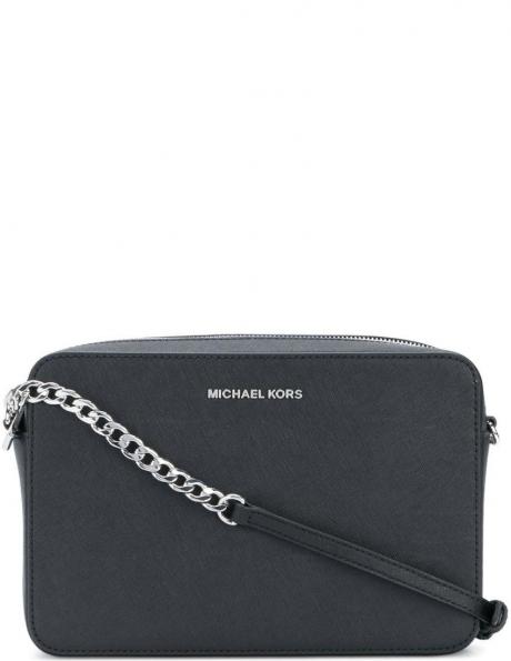 MICHAEL KORS sieviešu melna soma pār plecu LG crossbody 
