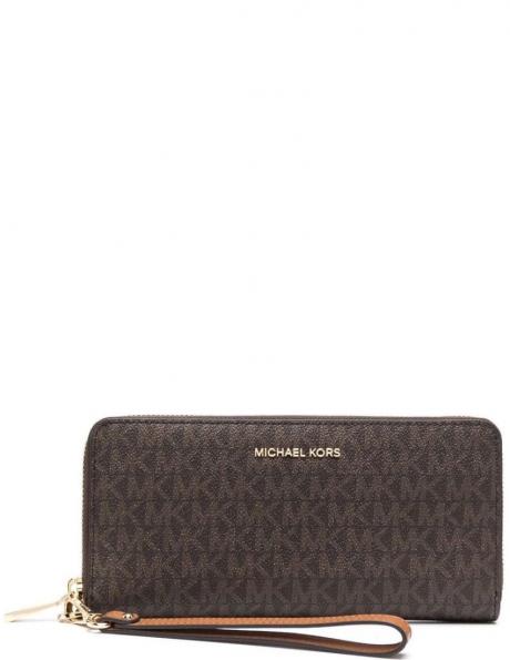 MICHAEL KORS sieviešu brūns maks Large logo continental wallet 