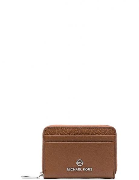 MICHAEL KORS sieviešu brūns maks Jet set small logo card case 