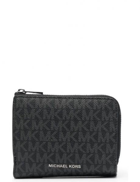 MICHAEL KORS vīriešu melns maks Hudson zip-around billfold wallet  