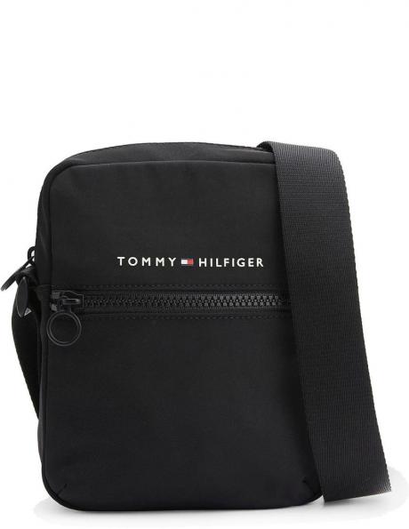 TOMMY HILFIGER vīriešu melna soma pār plecu TH HORIZON REPORTER 