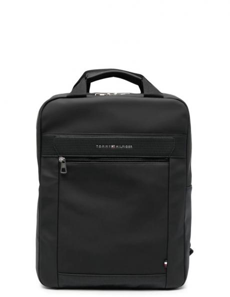 TOMMY HILFIGER vīriešu melna mugursoma TH CASUAL BACKPACK 