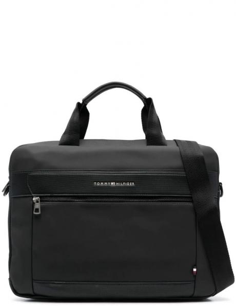 TOMMY HILFIGER vīriešu melna datora soma TH CASUAL SLIM COMPUTER BAG 