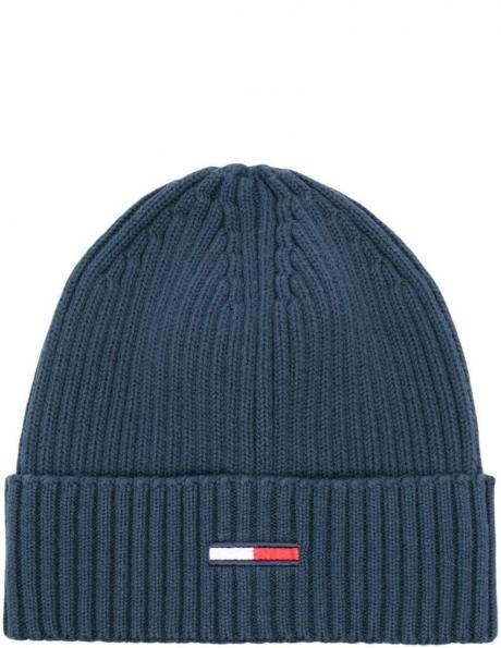 TOMMY JEANS vīriešu zila cepure FLAG BEANIE 