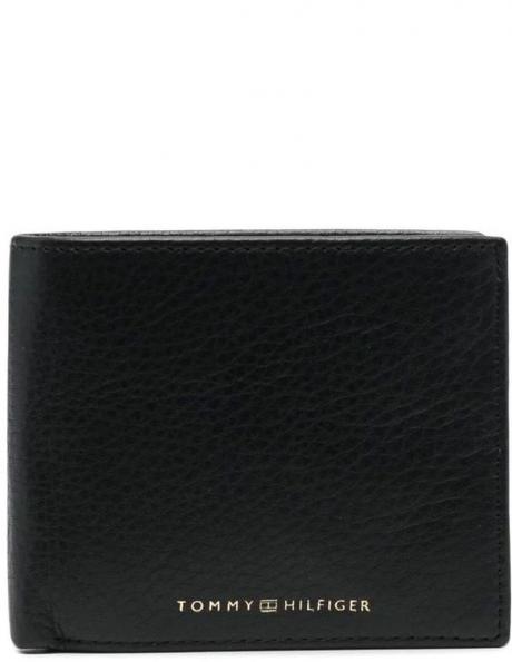 TOMMY HILFIGER vīriešu melns maks TH PREMIUM CC FLAP AND COIN 