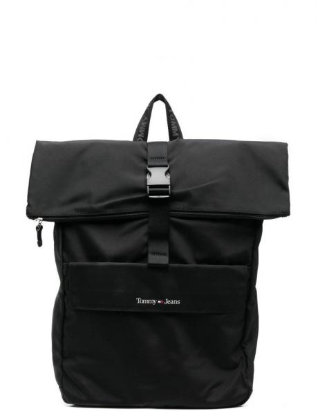 TOMMY JEANS vīriešu melna mugursoma ESSENTIAL ROLLTOP BACKPACK 