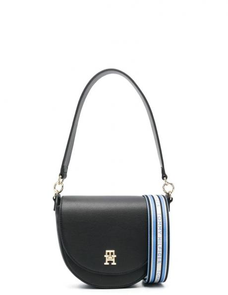 TOMMY HILFIGER sieviešu melna soma LIFE SADDLE BAG 