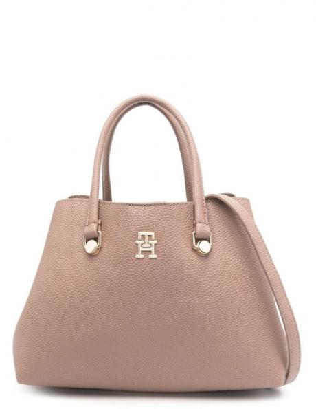 TOMMY HILFIGER sieviešu gaiša soma EMBLEM SATCHEL 
