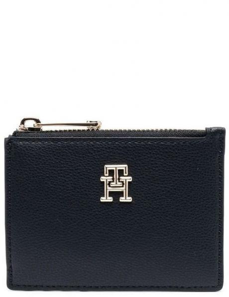 TOMMY HILFIGER sieviešu zils maks TH CASUAL SLIM WALLET W ZIP 