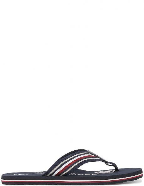 TOMMY HILFIGER vīriešu zilas pludmales čības CORPORATE STRIPES BEACH SANDAL 