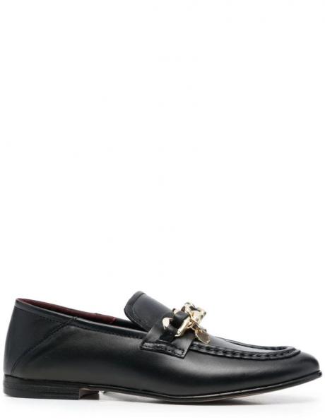 TOMMY HILFIGER sieviešu melni ikdienas apavi CHAIN LOAFER 