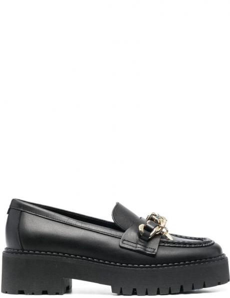 TOMMY HILFIGER sieviešu melni ikdienas apavi CHAIN CHUNKY LOAFER 