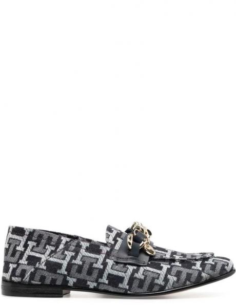 TOMMY HILFIGER sieviešu zili ikdienas apavi CHAIN LOAFER DENIM 