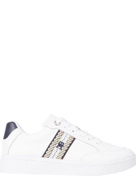 TOMMY HILFIGER sieviešu balti ikdienas apavi Court sneaker with webbing 