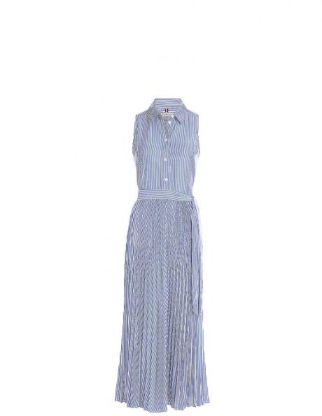 Tommy Hilfiger sieviešu krāsaina kleita PLEATED ITHAKA LONG SHIRT DRESS 