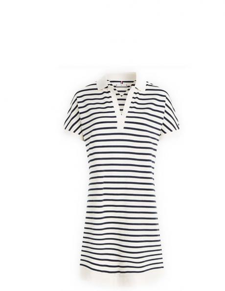 Tommy Hilfiger sieviešu balta kleita RELAXED LYOCELL POLO dress 