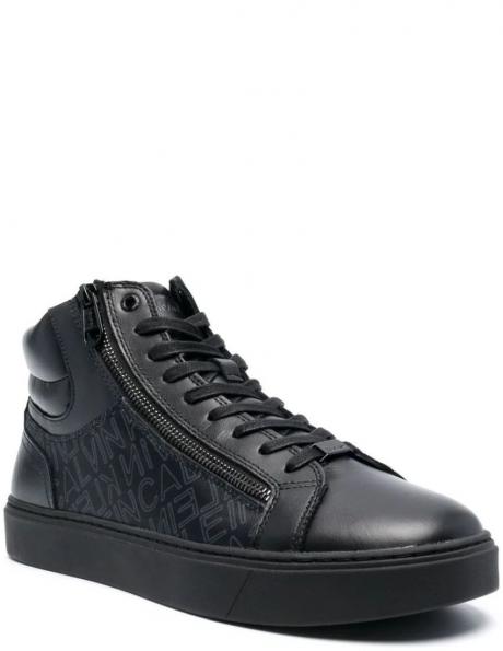 CALVIN KLEIN vīriešu melni zābaki High top lace up mono booties 