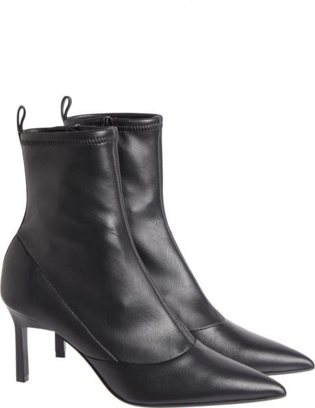 CALVIN KLEIN sieviešu melni zābaki Geo stil stretch ankle boot 