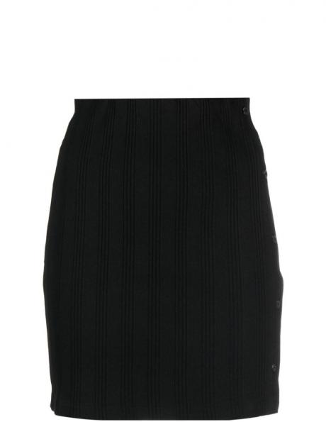 CALVIN KLEIN JEANS sieviešu melni svārki Badge rib elongated skirt 