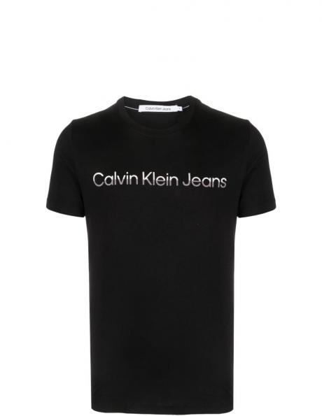 CALVIN KLEIN JEANS vīriešu melns T-krekls Mixed institutional tee 