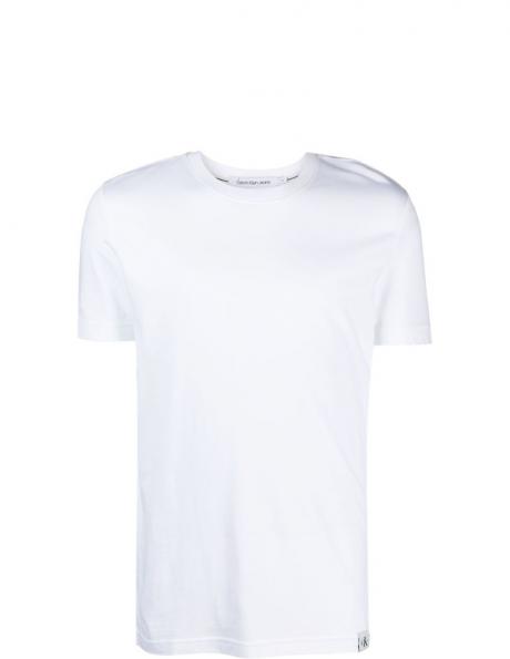 CALVIN KLEIN JEANS vīriešu balts T-krekls Logo tab tee 