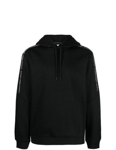 CALVIN KLEIN JEANS vīriešu džemperis ar kapuci melns Logo tape hoodie 