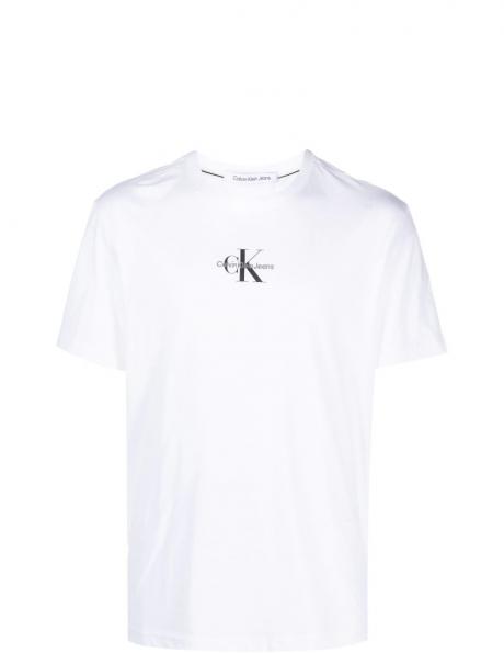 CALVIN KLEIN JEANS vīriešu balts T-krekls Monologo regular tee 