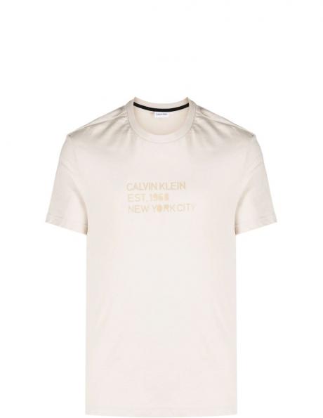 CALVIN KLEIN viegls vīriešu t-krekls Mixed print stencil logo t-shi 