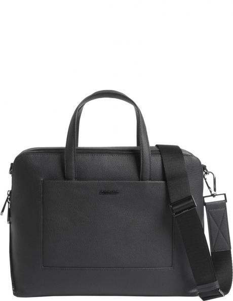 CALVIN KLEIN Vīriešu melna klēpjdatora soma Diagonal laptop bag 