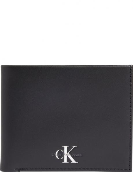 CALVIN KLEIN JEANS  vīriešu melns maks Monogram soft wallets 