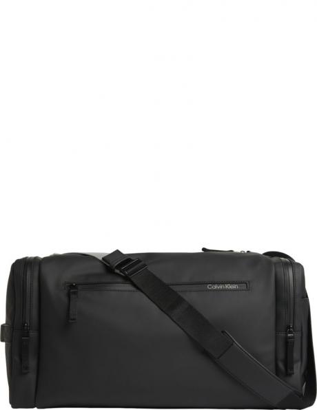 CALVIN KLEIN vīriešu melna soma Rubberized weekender 