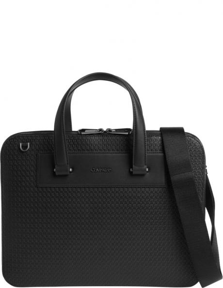 CALVIN KLEIN Vīriešu melna klēpjdatora soma Minimalism slim laptop bag 