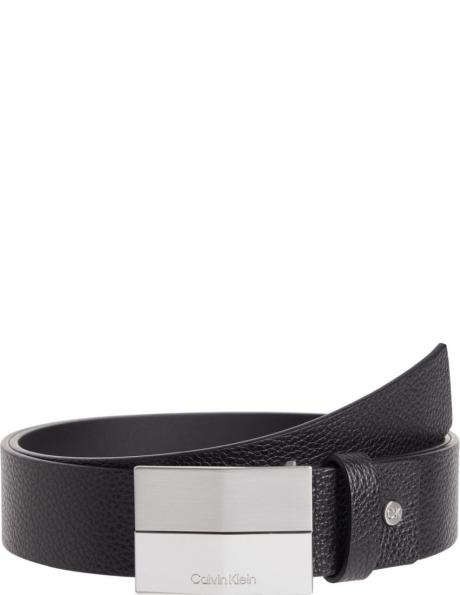 CALVIN KLEIN vīriešu melna josta Finish plaque 35mm belt 