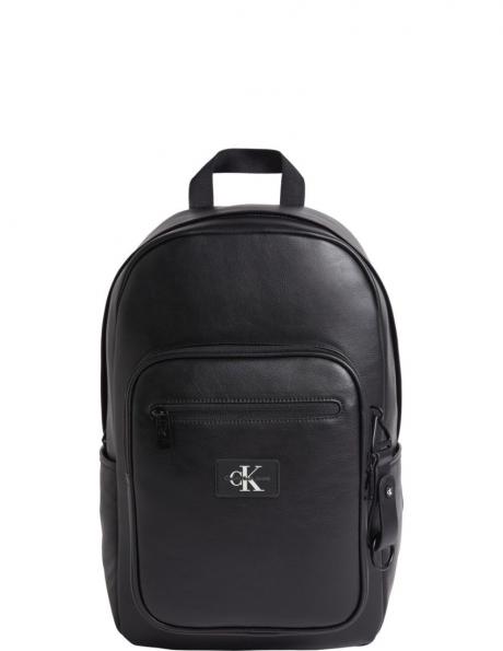 CALVIN KLEIN JEANS  vīriešu melna mugursoma Tagged rounded backpack 