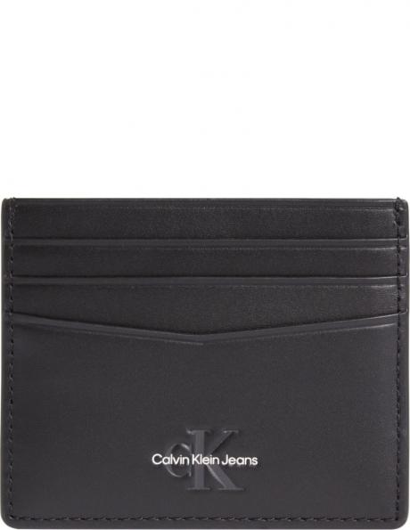 CALVIN KLEIN JEANS  vīriešu melns maks Monogram soft cardcase 