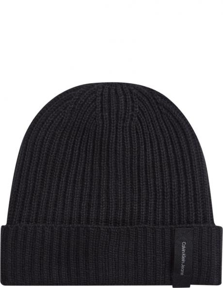 CALVIN KLEIN JEANS  vīriešu melna cepure Ultralight beanie 