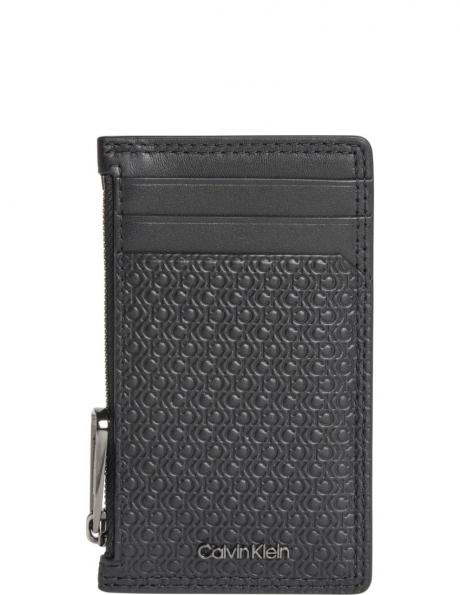 CALVIN KLEIN vīriešu melns maks Minimalism cardholder 