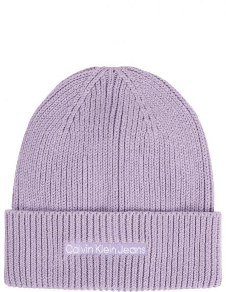 CALVIN KLEIN JEANS  sieviešu ceriņu krāsas cepure Institutional beanie 