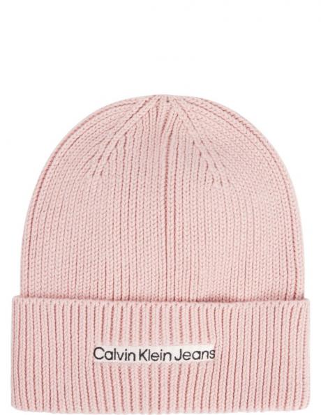 CALVIN KLEIN JEANS  sieviešu rozā cepure Institutional beanie 