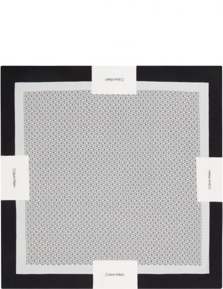 CALVIN KLEIN sieviešu melna šalle Geo minimal scarf 130x130 