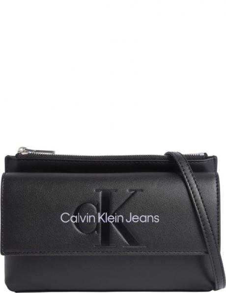 CALVIN KLEIN JEANS  sieviešu melna plecu soma Sculpted mono crossbody 