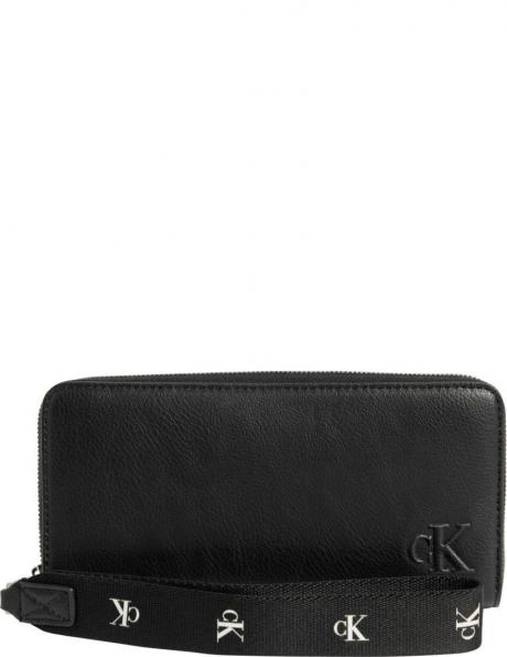 CALVIN KLEIN JEANS  sieviešu melns maks Ultralight wristlet wallets 