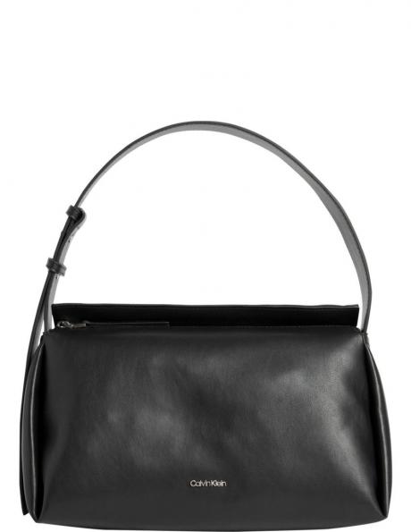 CALVIN KLEIN sieviešu melna plecu soma Elevated soft shoulder bag 