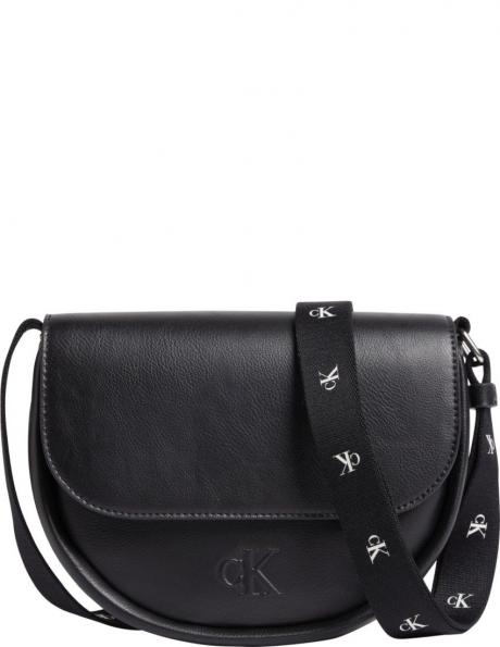 CALVIN KLEIN JEANS  sieviešu melna plecu soma Ultralight saddle crossbody 